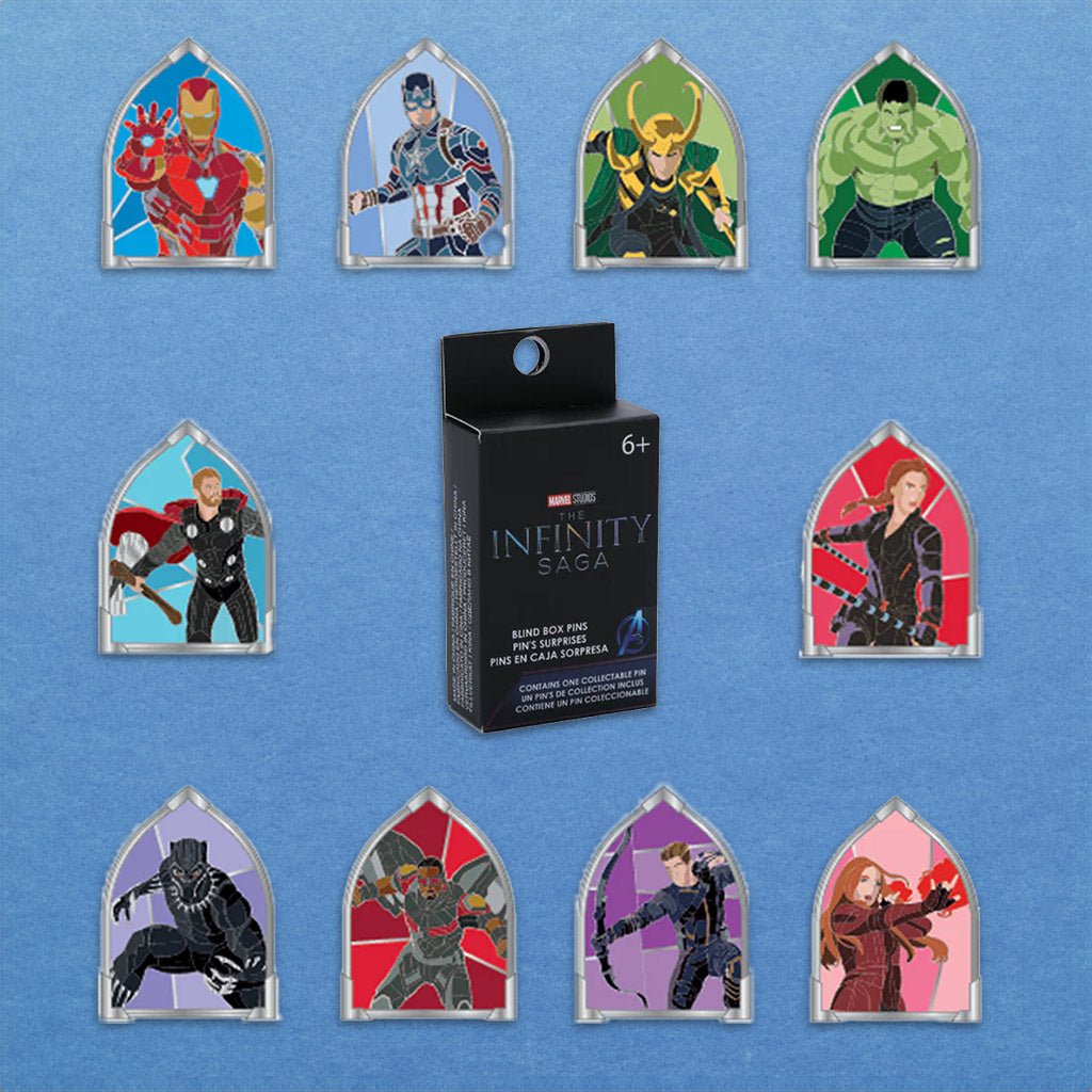 Loungefly x Marvel Stain Glass Character Blind Box Mystery Pin - GeekCore