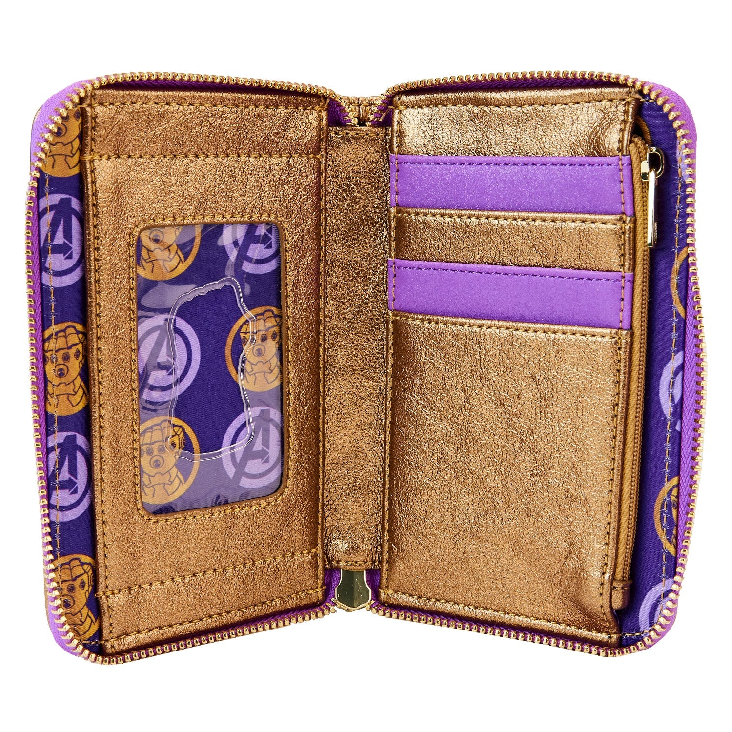 Loungefly x Marvel Thanos Infinity Gauntlet Shine Cosplay Wallet - GeekCore