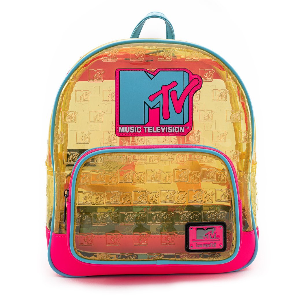 Loungefly x MTV Clear Neon Backpack - GeekCore