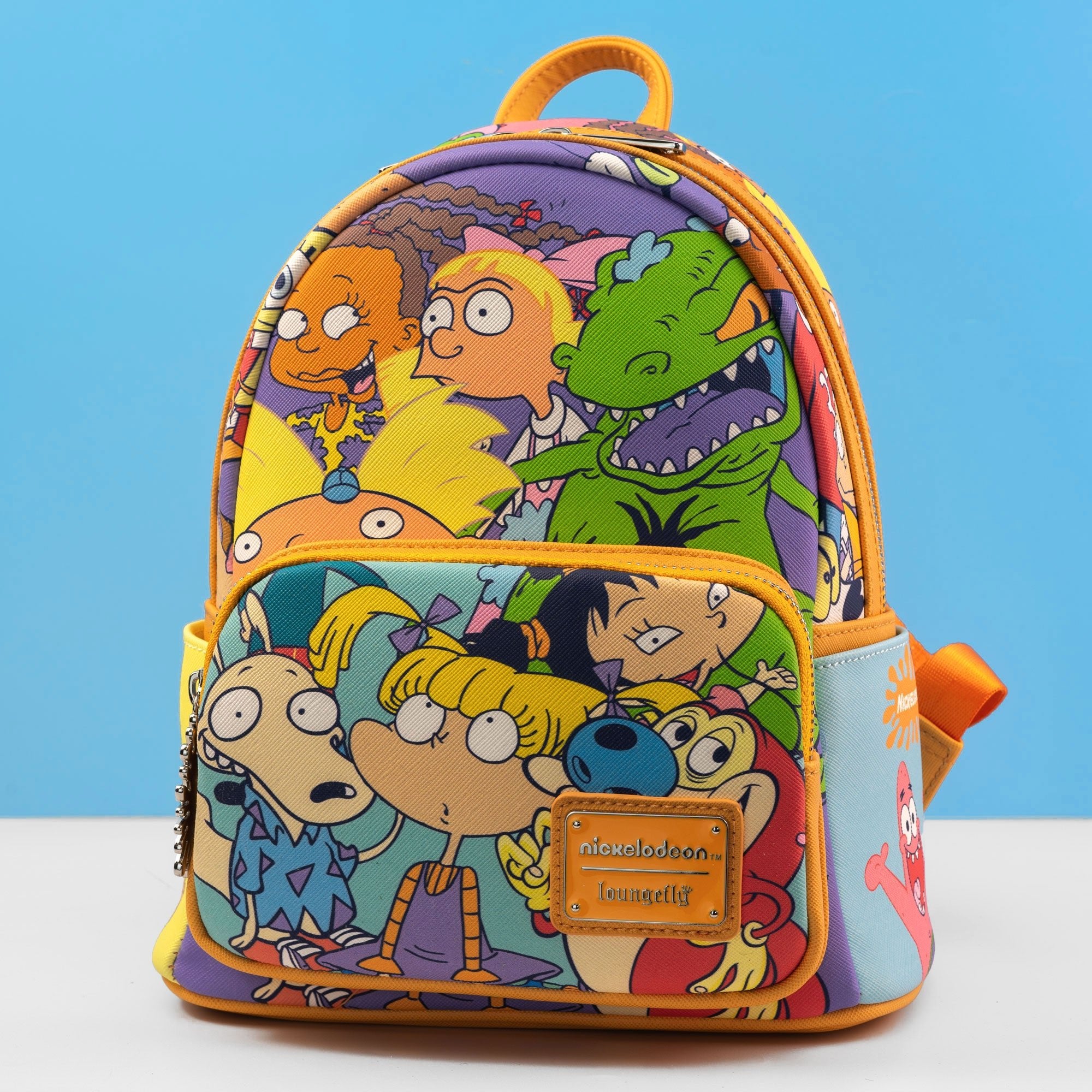 Loungefly x Nickelodeon Nick 90s Colour Block AOP Mini Backpack - GeekCore