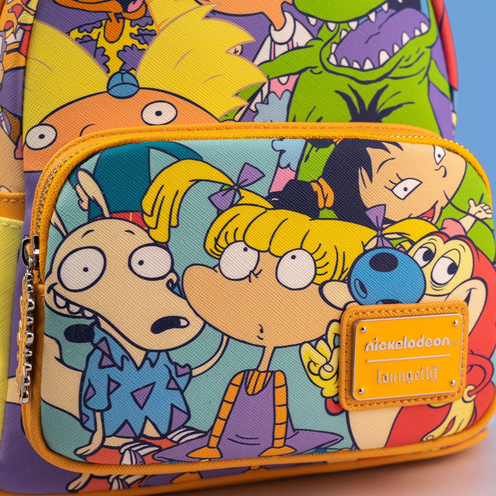 Loungefly x Nickelodeon Nick 90s Colour Block AOP Mini Backpack - GeekCore