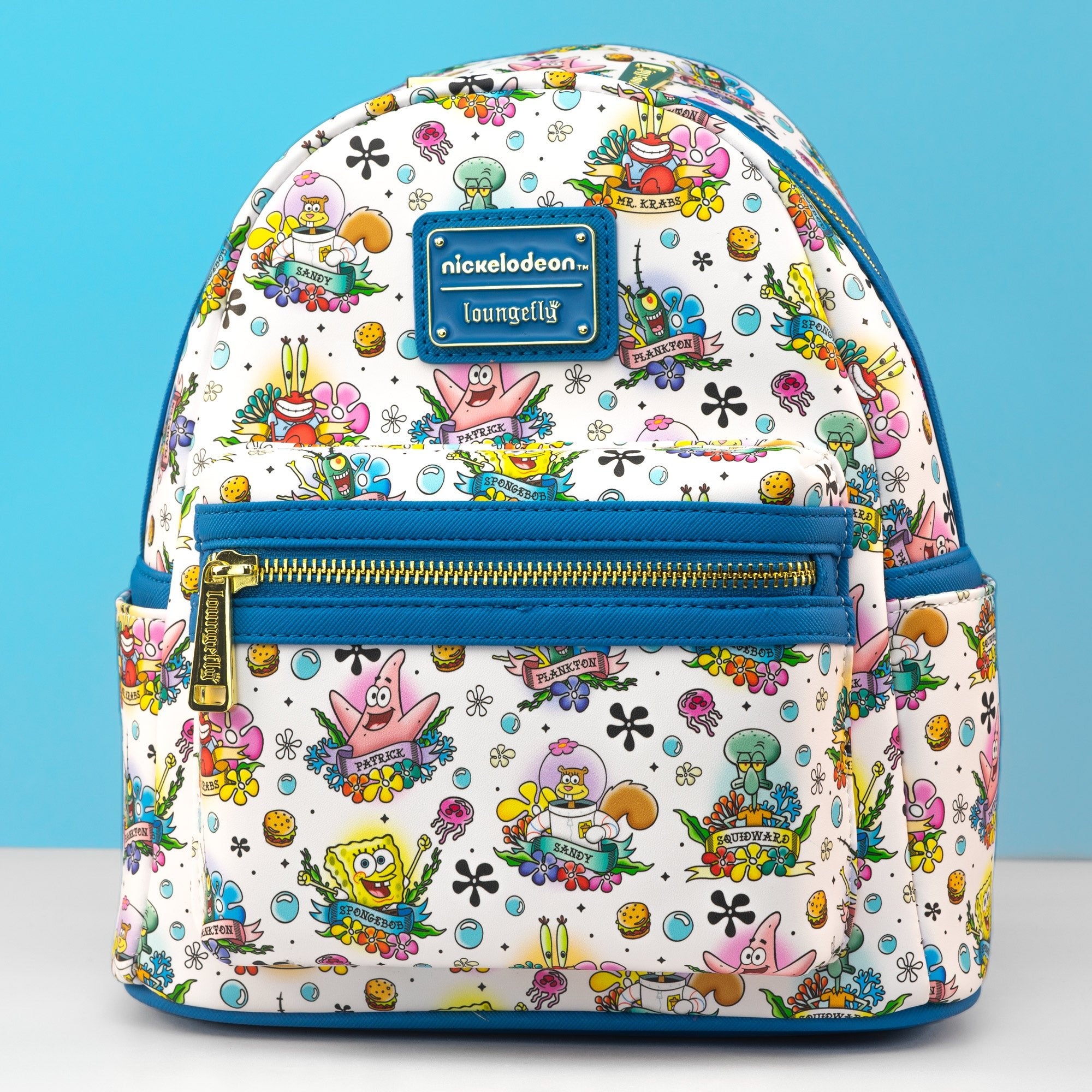 Loungefly x Nickelodeon Spongebob Squarepants Tattoo AOP Mini Backpack - GeekCore