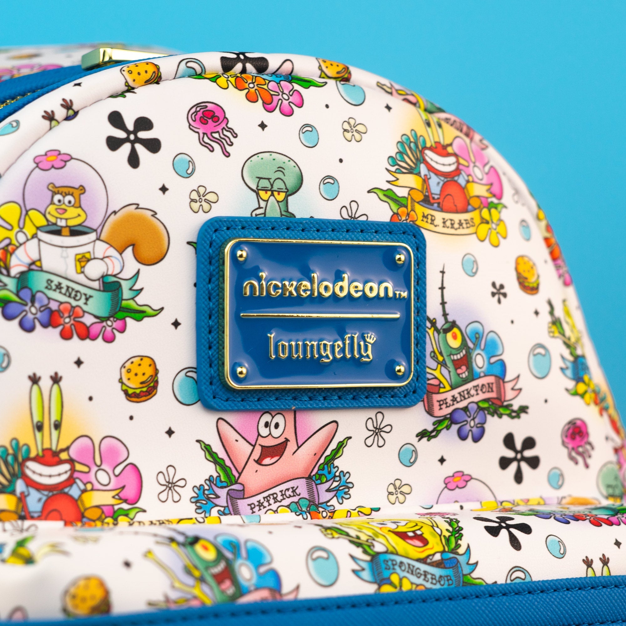 Loungefly x Nickelodeon Spongebob Squarepants Tattoo AOP Mini Backpack - GeekCore