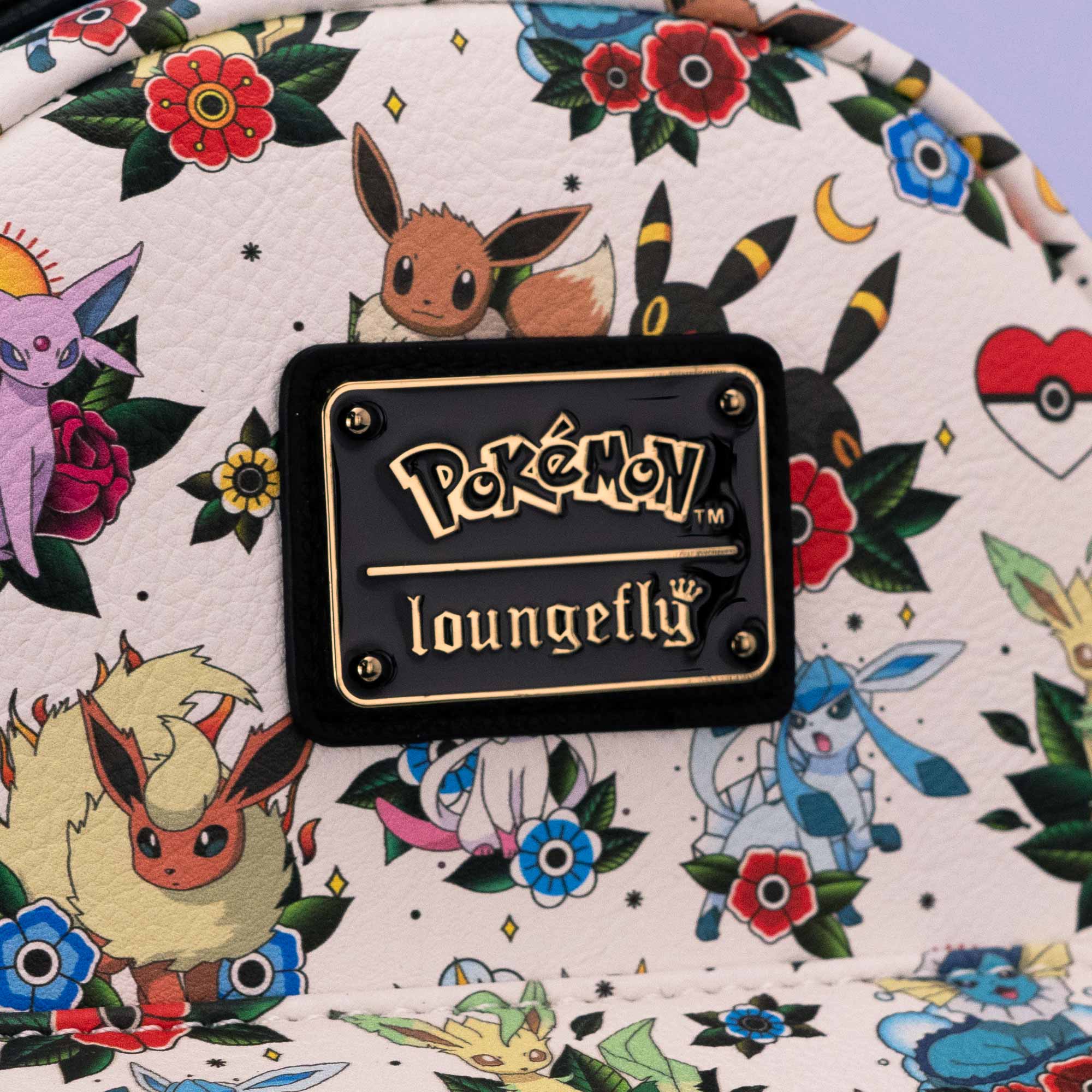 Loungefly x Pokemon Eevee Evolutions Tattoo AOP Mini Backpack - GeekCore