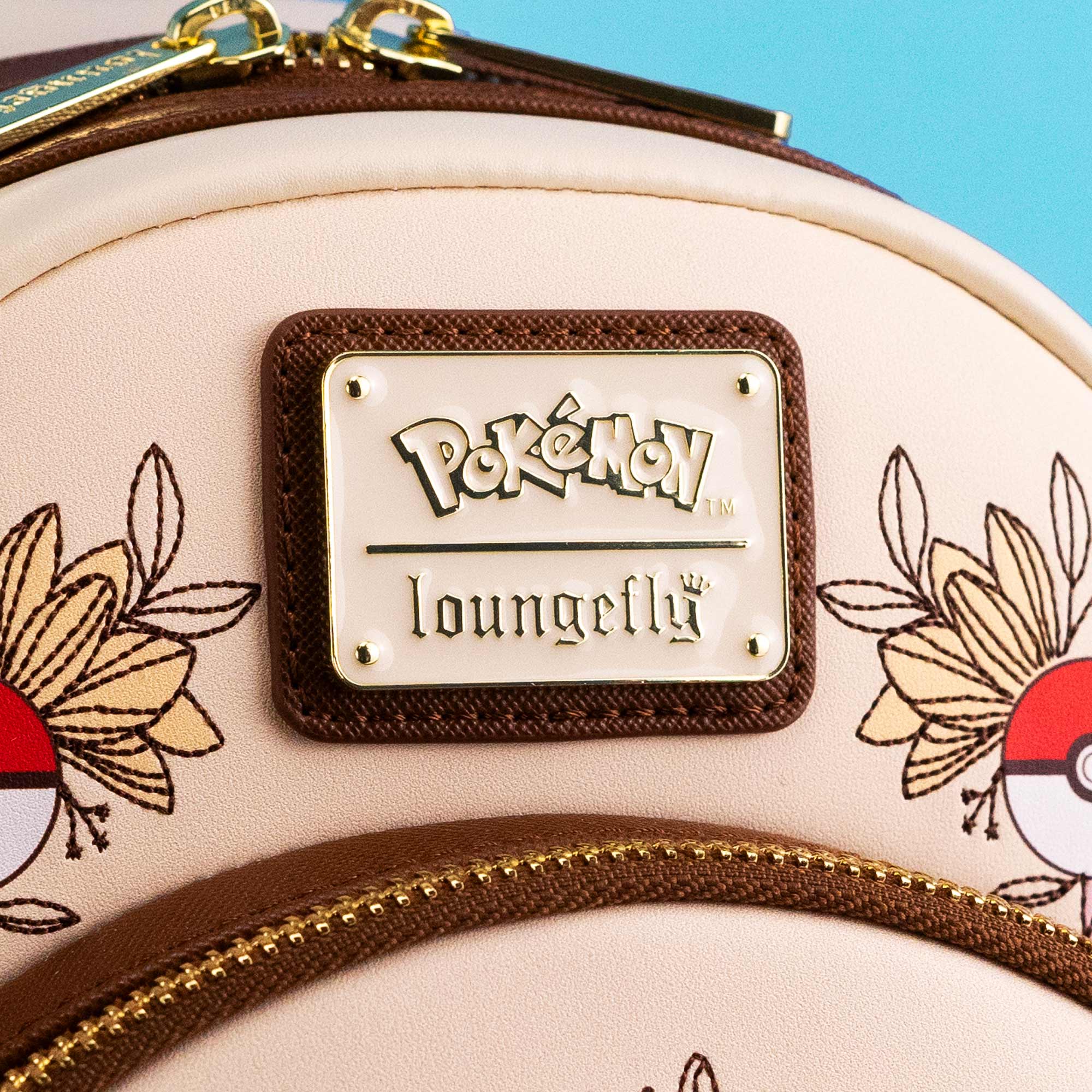 Loungefly x Pokemon Pikachu & Eevee Floral Pokeball Mini Backpack - GeekCore