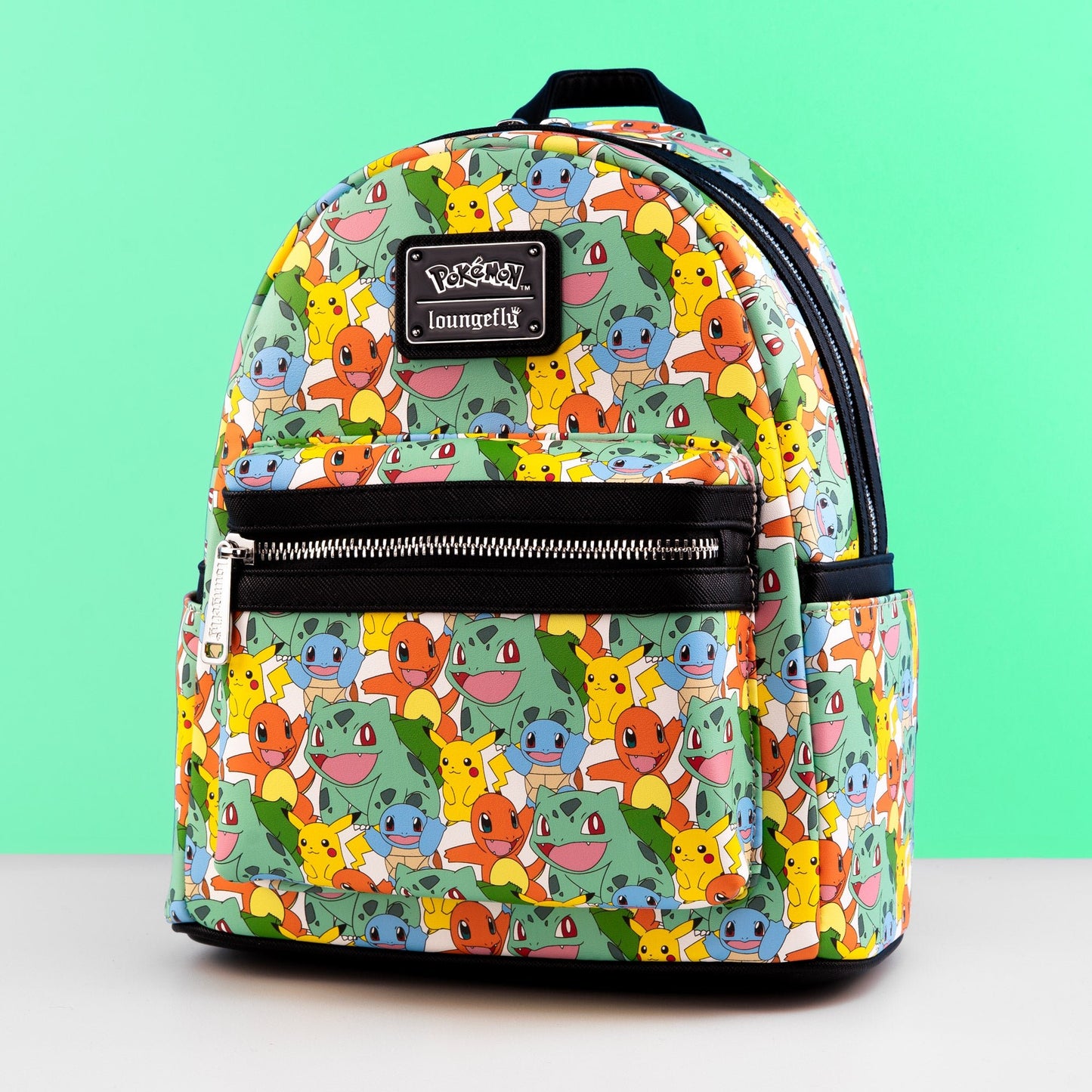 Loungefly x Pokemon Starters and Pikachu AOP Mini Backpack - GeekCore
