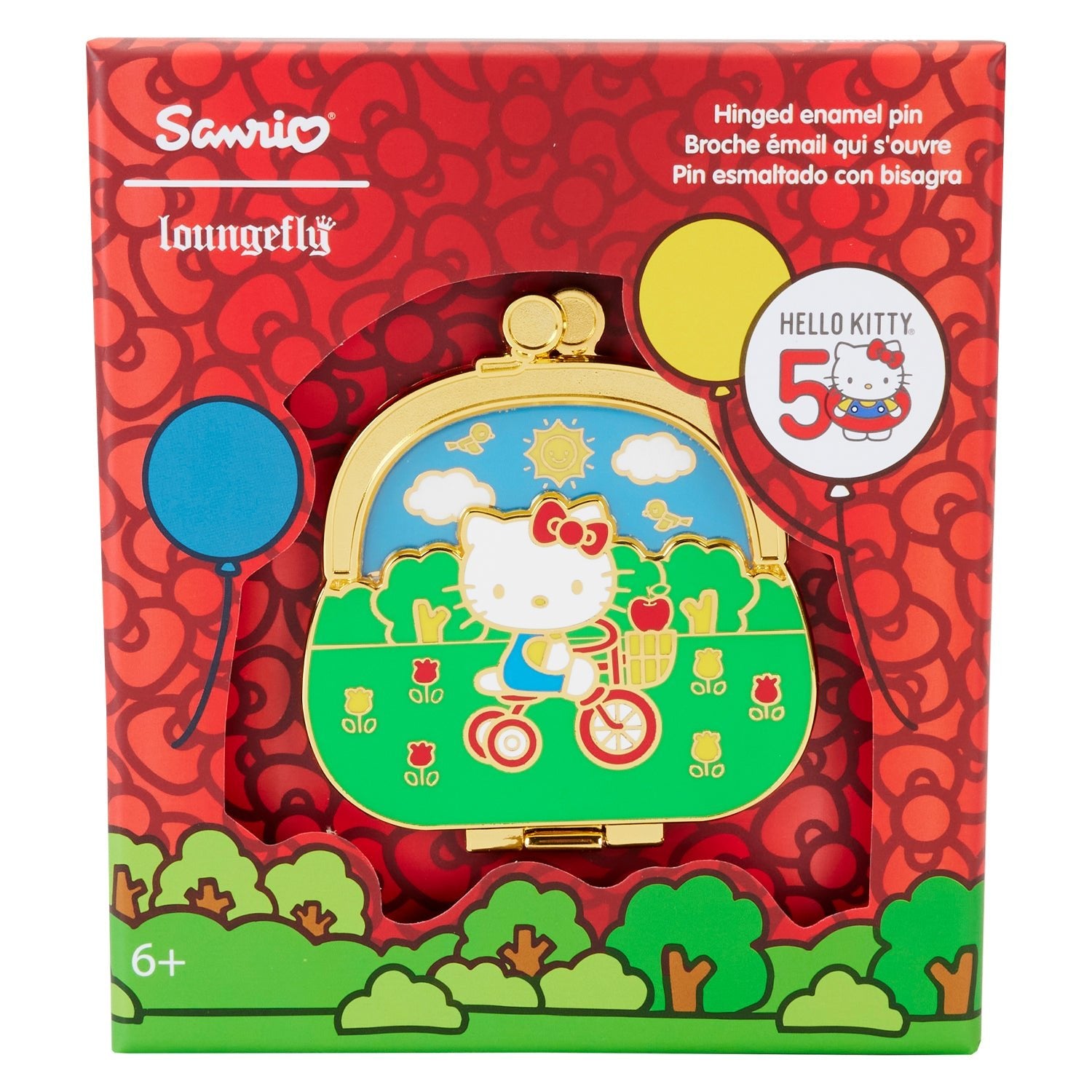 Loungefly x Sanrio Hello Kitty 50th Anniversary Coin Bag 3 Inch Pin - GeekCore