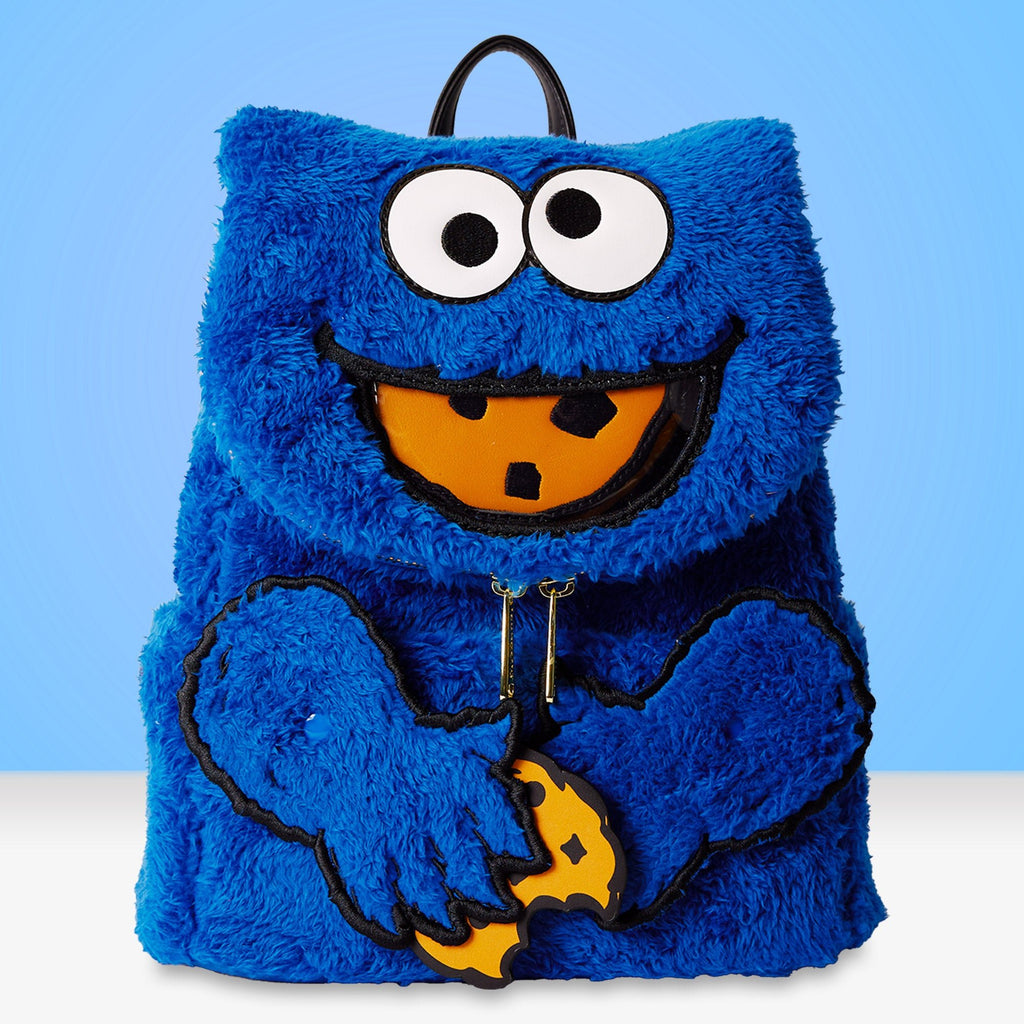 Loungefly x Sesame Street Cookie Monster Plush Mini Backpack - GeekCore