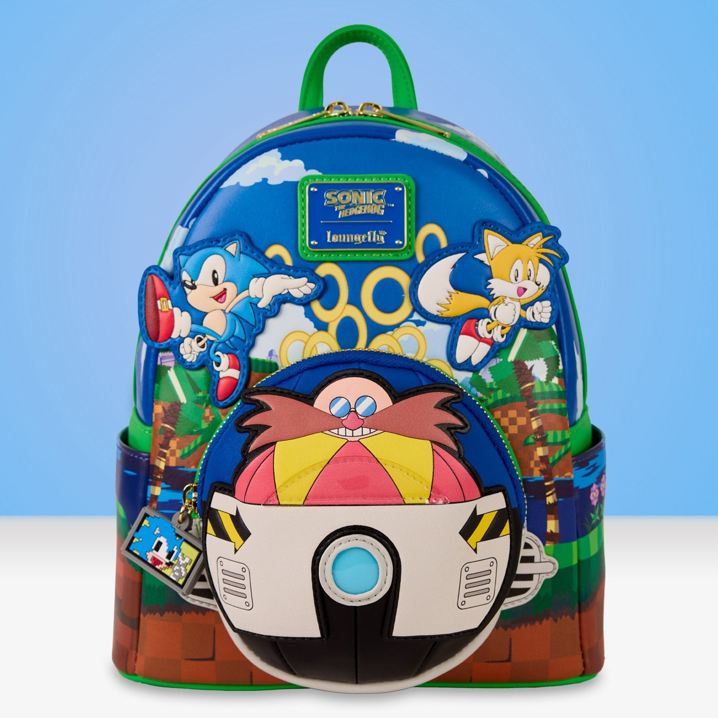 Loungefly x Sonic the Hedgehog Green Hill Zone Light Up Mini Backpack - GeekCore