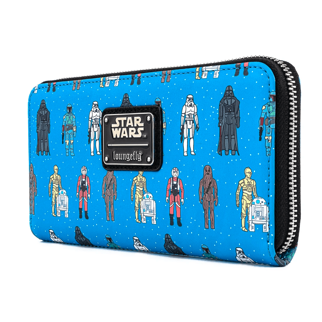 Loungefly x Star Wars Action Figures Line Up Zip Around Purse - GeekCore