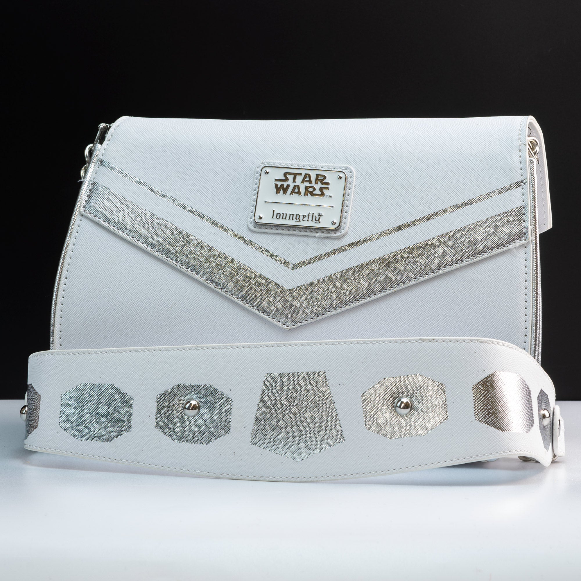 Loungefly x Star Wars Princess Leia White Cosplay Chain Strap Crossbody Bag - GeekCore