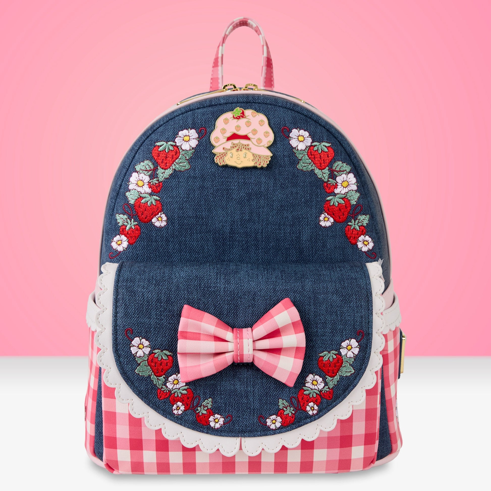 Loungefly x Strawberry Shortcake Faux Denim Mini Backpack - GeekCore