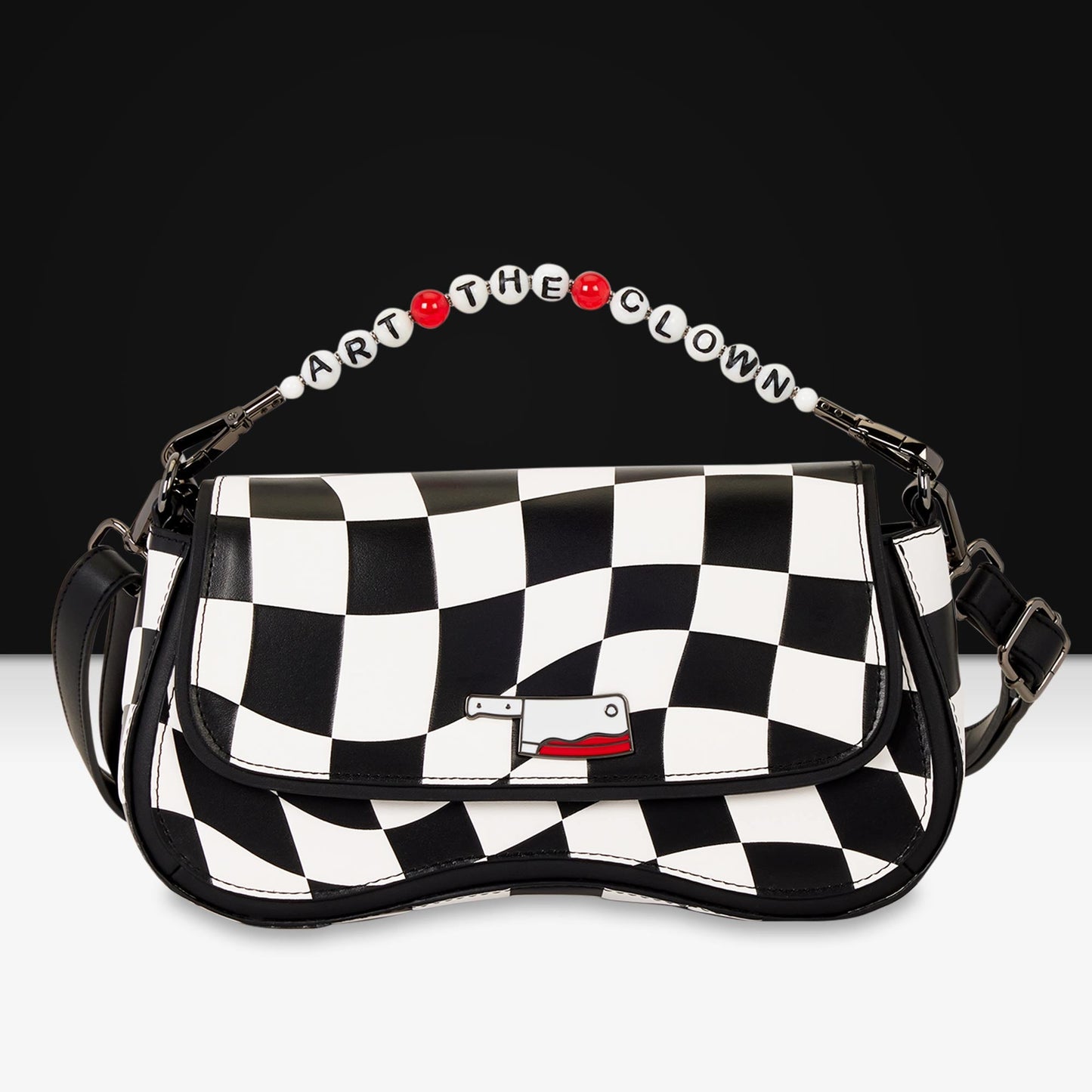 Loungefly x Terrifier Art the Clown Checkered Crossbody Bag - GeekCore