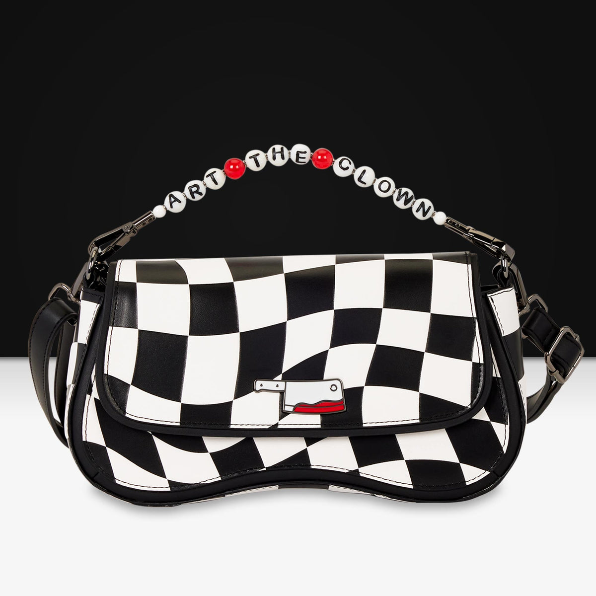 Loungefly x Terrifier Art the Clown Checkered Crossbody Bag - GeekCore