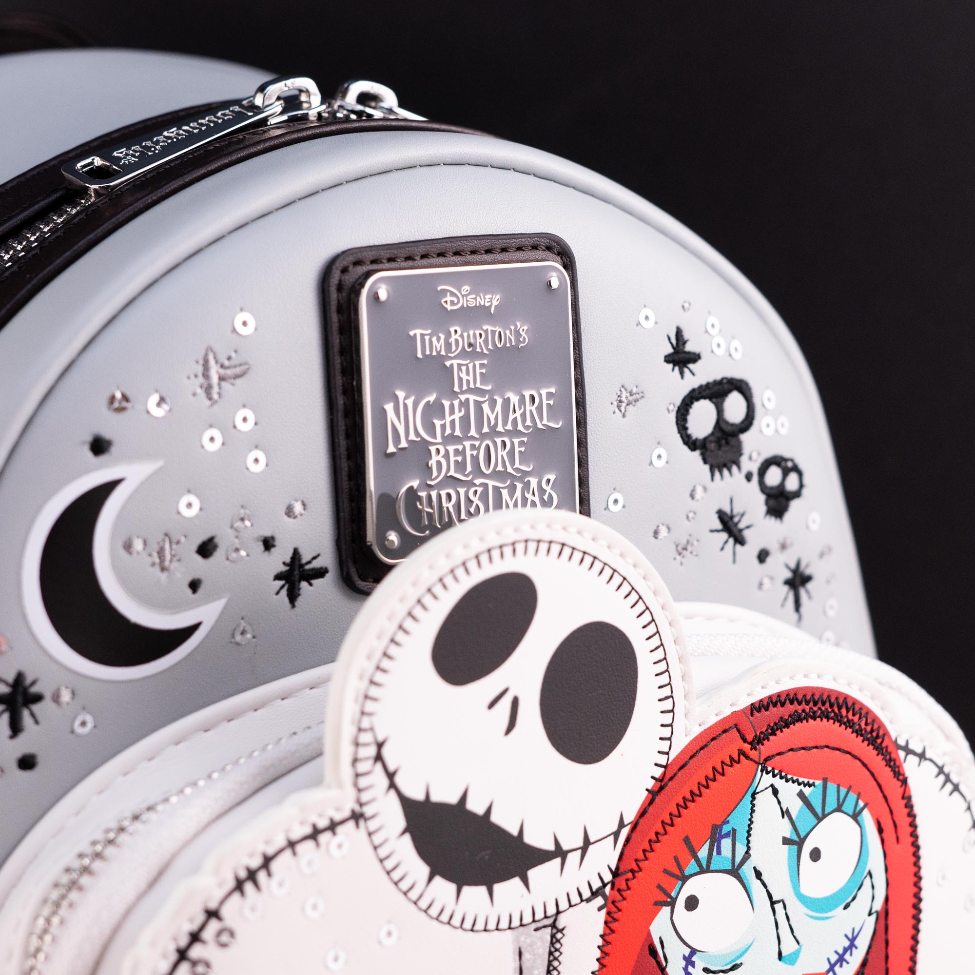 Loungefly x The Nightmare Before Christmas Jack and Sally Heart Sequin Mini Backpack - GeekCore