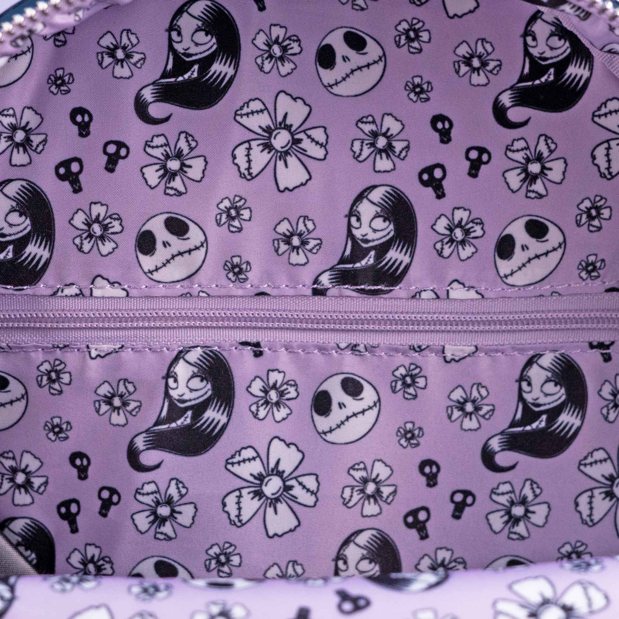 Loungefly x The Nightmare Before Christmas Jack and Sally Lavender Floral Mini Backpack - GeekCore