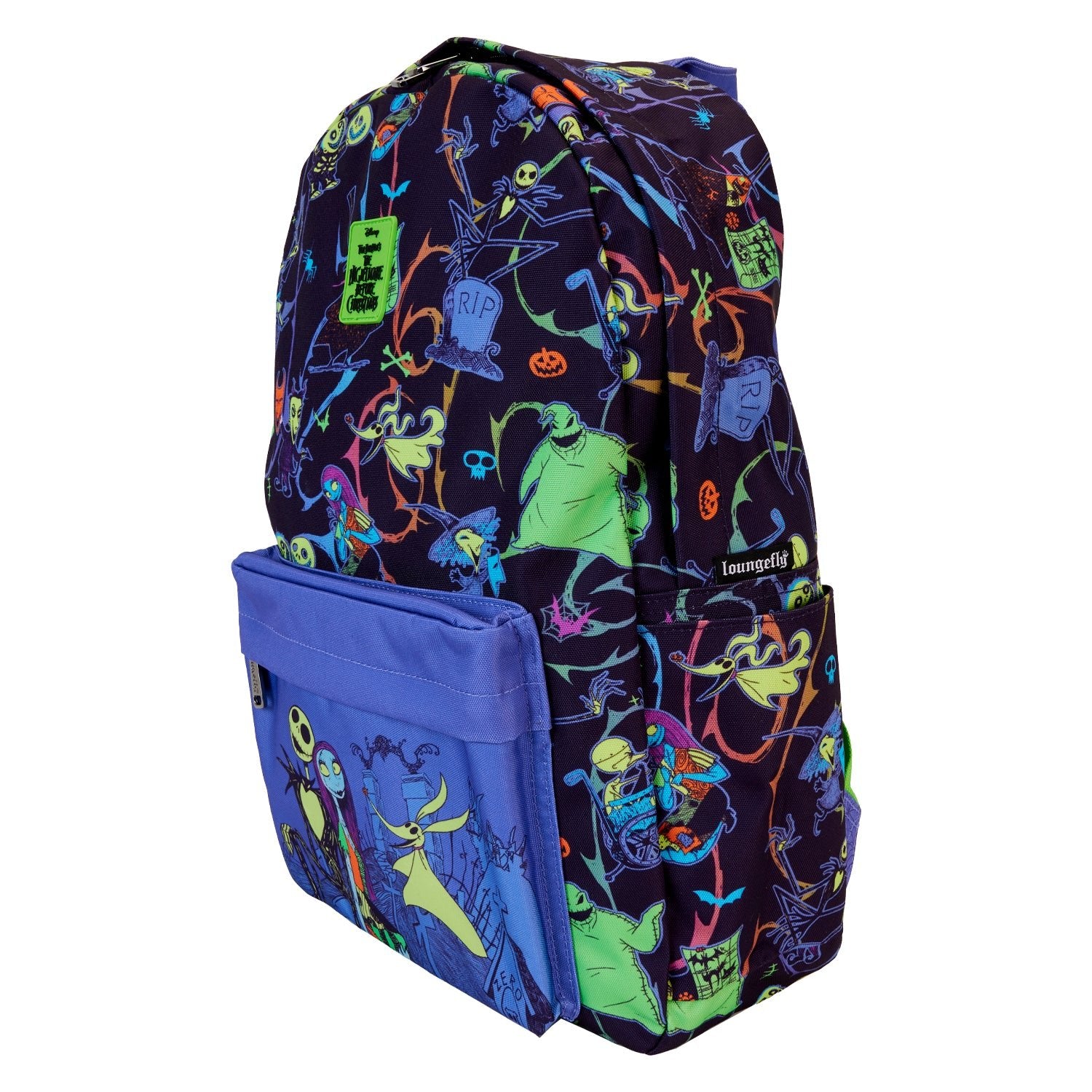 Loungefly x The Nightmare Before Christmas Neon Glow - In - Dark Full - Size Nylon Backpack - GeekCore