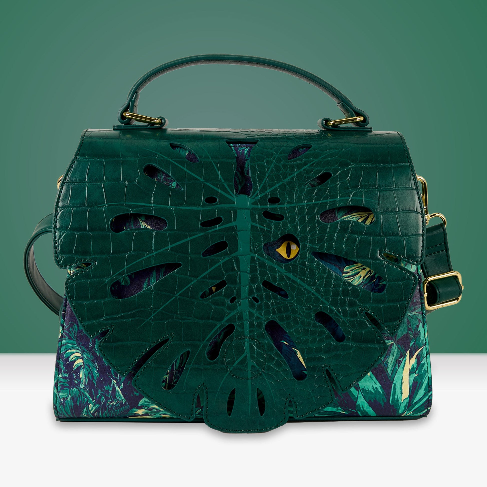 Loungefly x Universal Jurassic World Leaf Flap Crossbody Bag - GeekCore