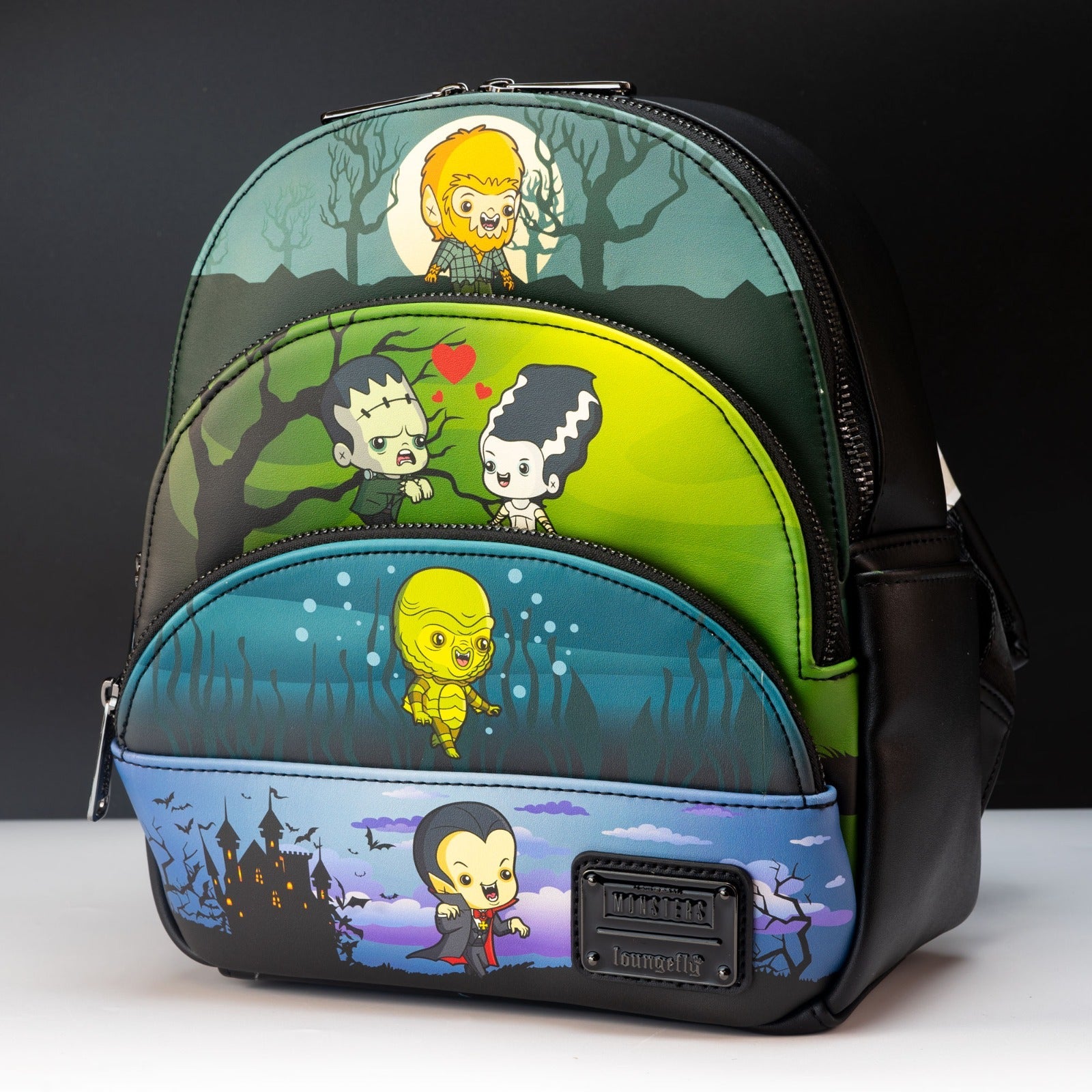 Loungefly x Universal Monsters Triple Pocket Mini Backpack - GeekCore