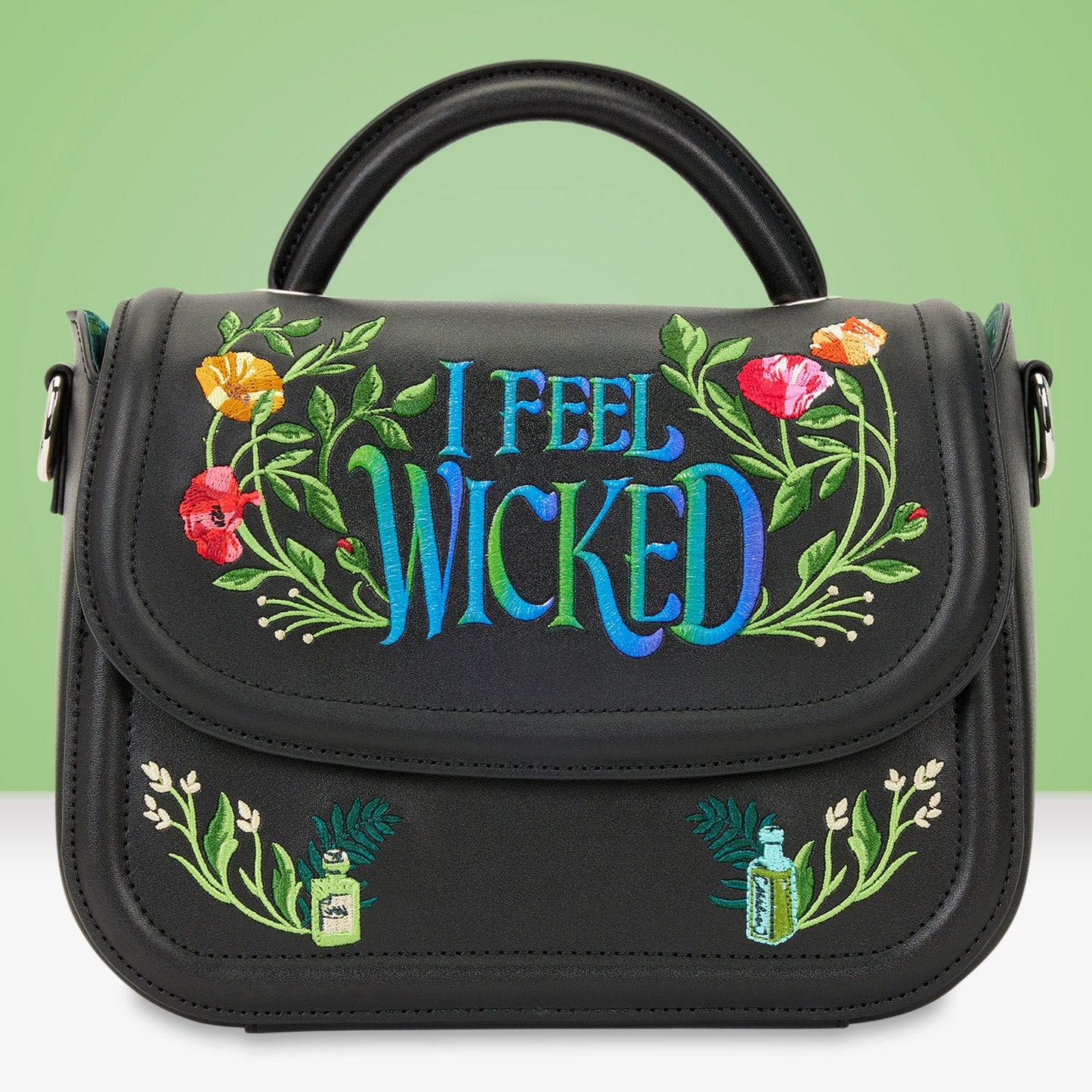 Loungefly x Universal Wicked: Part Two Floral Crossbody Bag - GeekCore