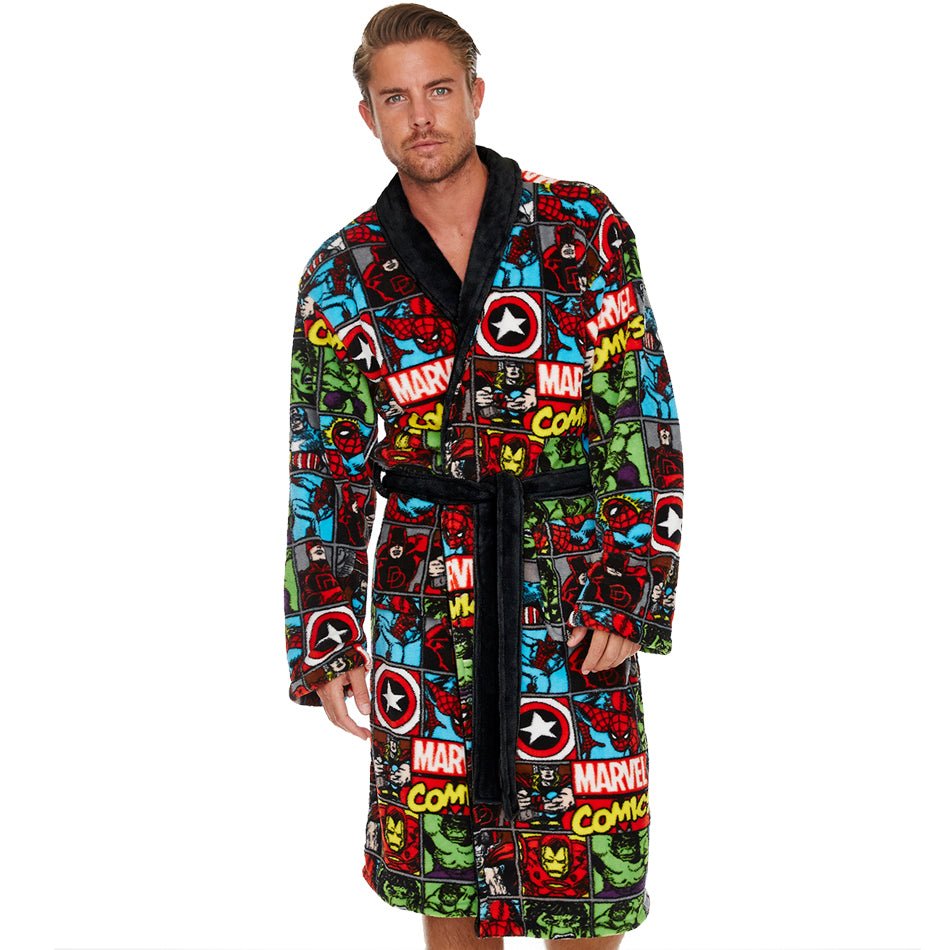 Marvel Avengers Comic Strip Bath Robe - GeekCore