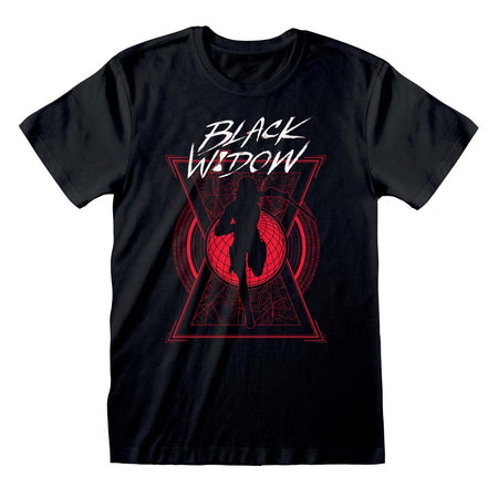 Marvel Black Widow Movie Text And Silhouette T - Shirt - GeekCore