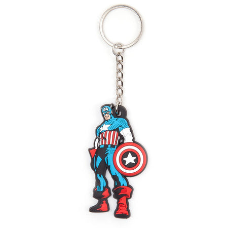 Marvel Captain America Character Rubber Key Chain - GeekCore