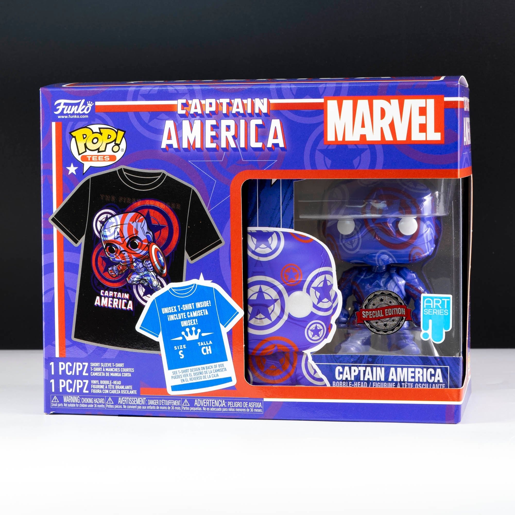 Marvel Captain America Patriotic Age Pop! Vinyl and Tee Set - GeekCore