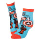 Marvel Captain America Red and Blue Hero Socks - GeekCore