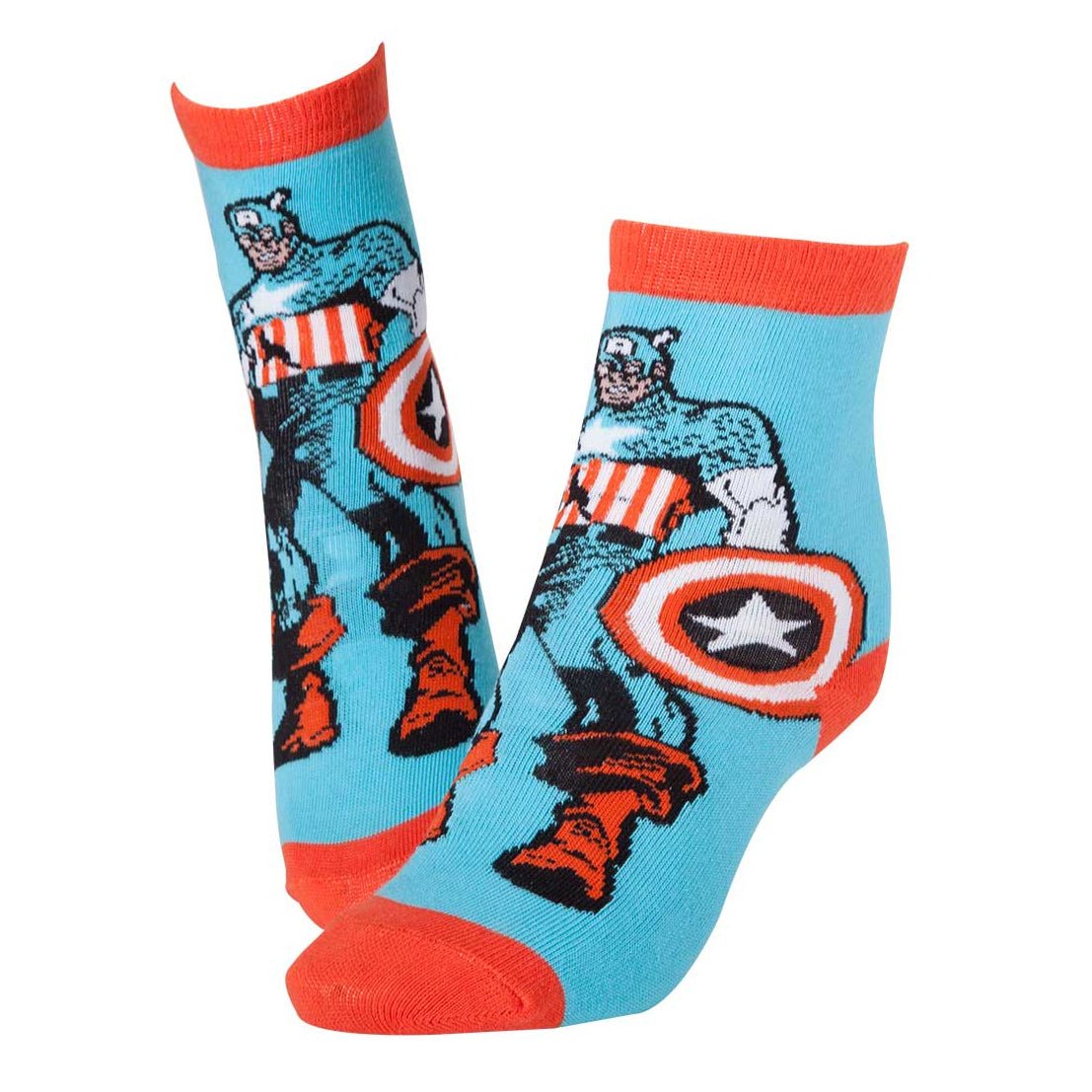 Marvel Captain America Red and Blue Hero Socks - GeekCore