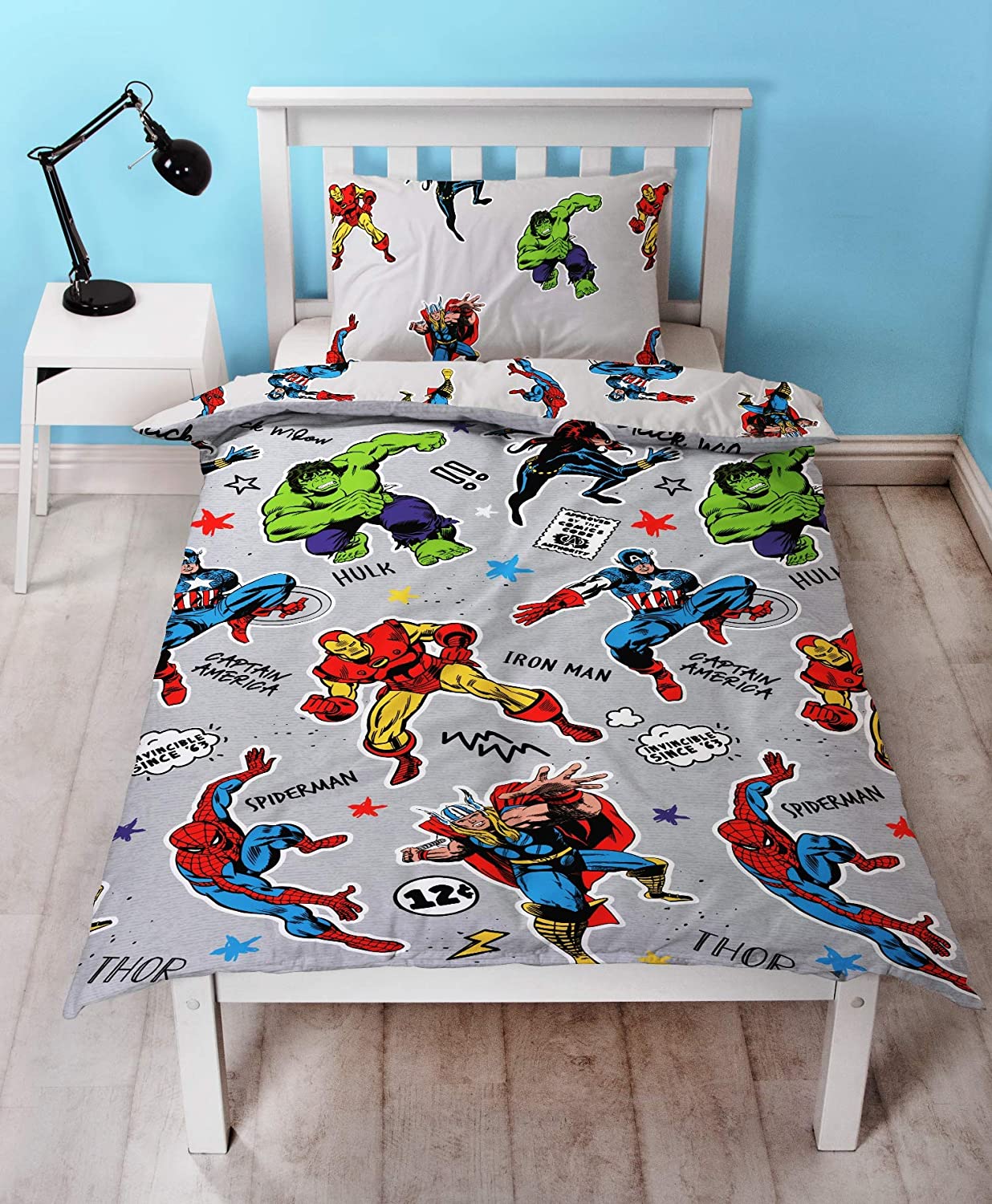 Marvel Comics Reversible Single Duvet Cover Bedding Set - GeekCore