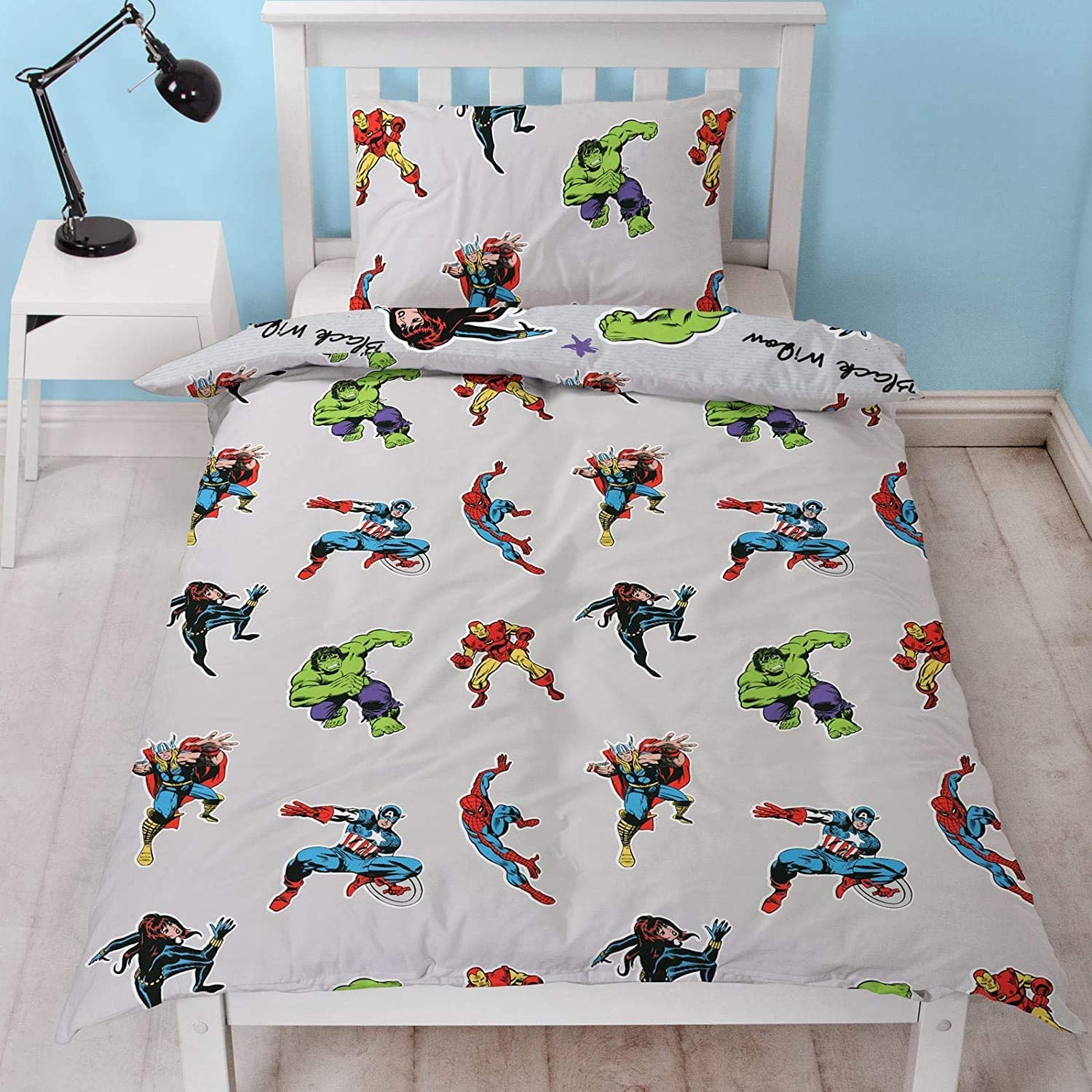 Marvel Comics Reversible Single Duvet Cover Bedding Set - GeekCore