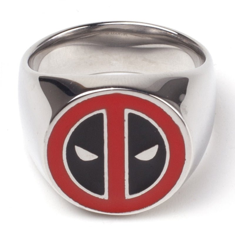 Marvel Deadpool Mask Logo Metal Signet Ring - GeekCore