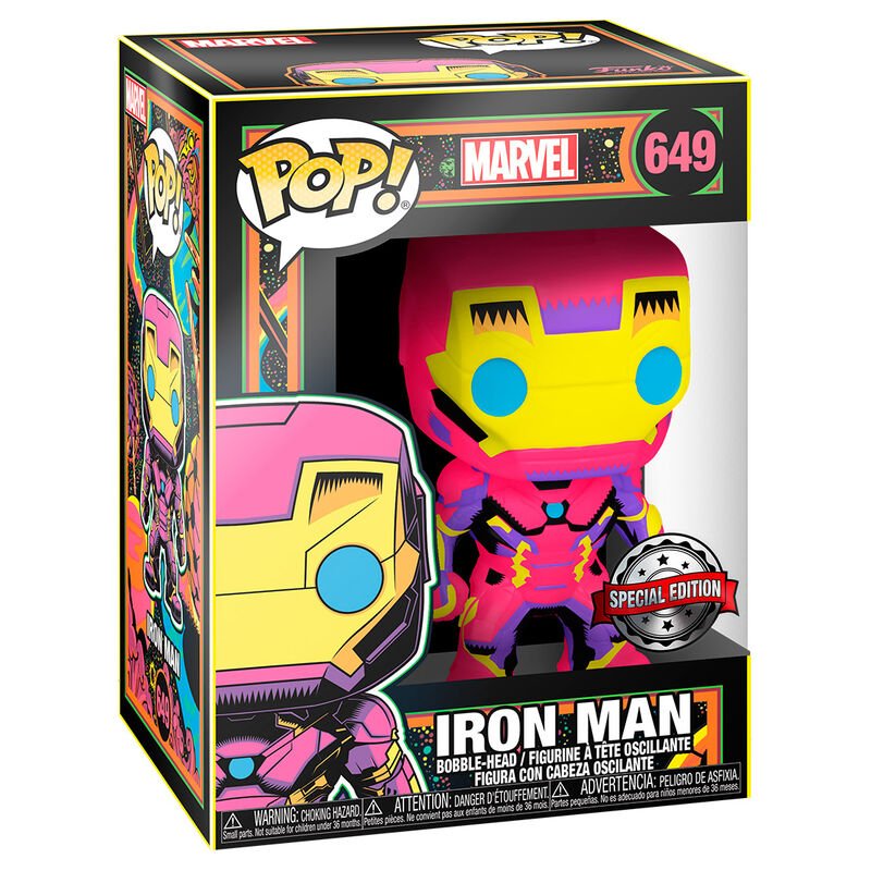 Marvel Funko Pop Vinyl Black Light Iron Man Pop - GeekCore