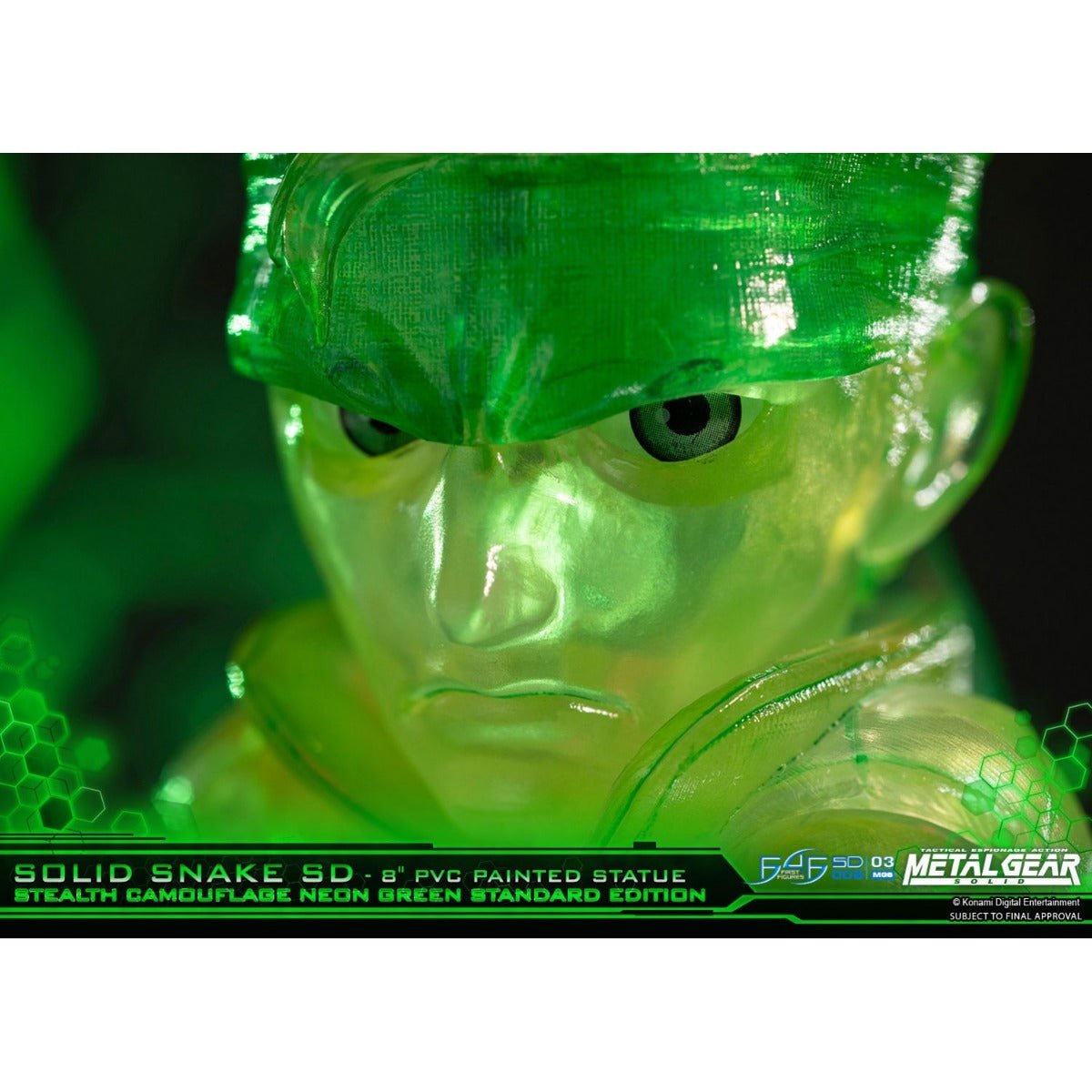 Metal Gear Solid - Solid Snake Neon Green Stealth Camouflage PVC Painted Statue - GeekCore