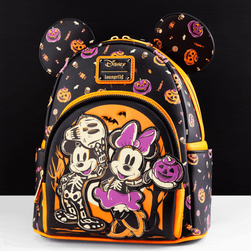 Loungefly x Disney Mickey & Minnie GITD Skeletons Mini Backpack