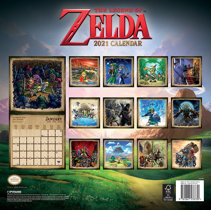 Official The Legend of Zelda 2021 Calendar - GeekCore