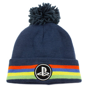 PlayStation Circle Logo Pom Pom Beanie - GeekCore