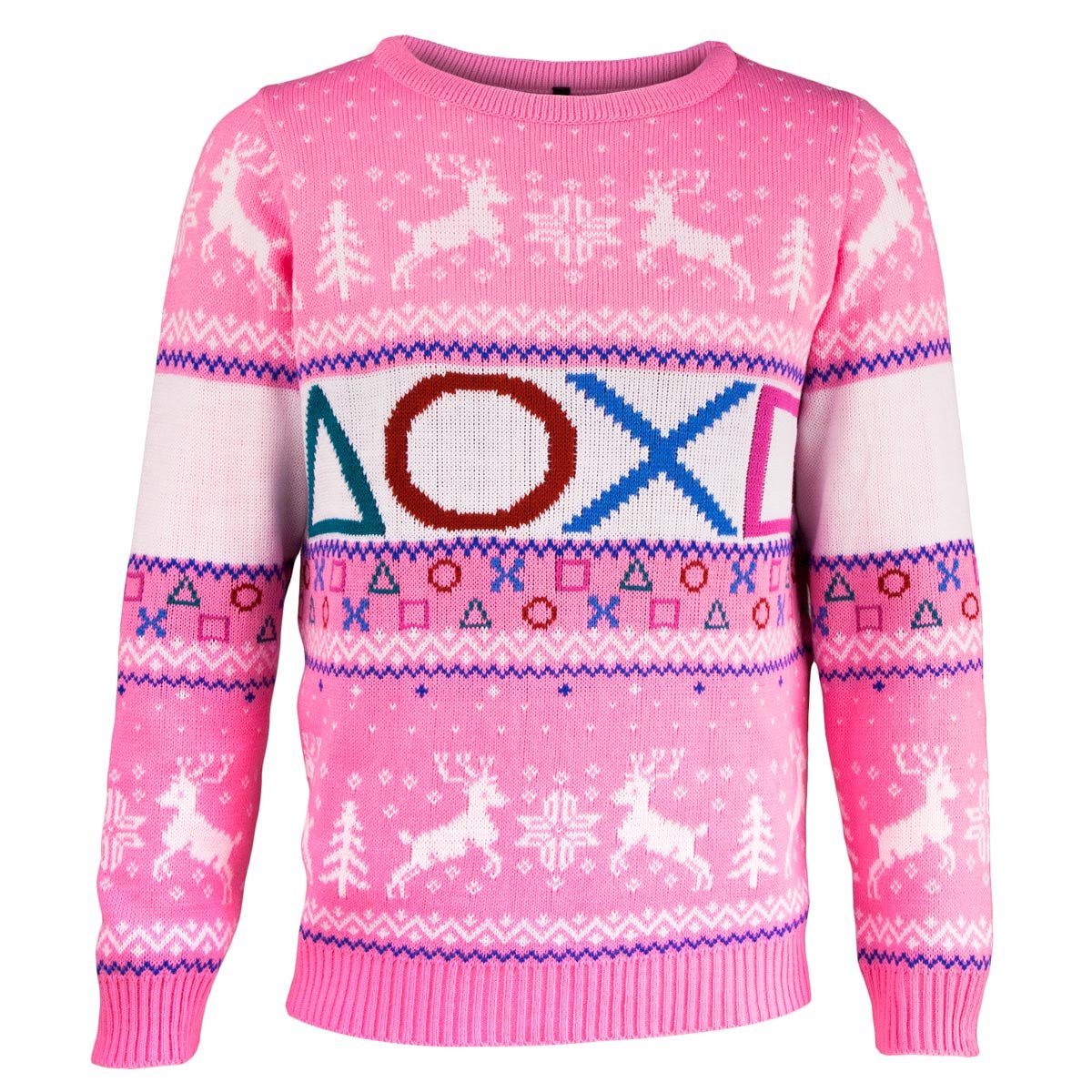 Playstation Pink Knitted Christmas Jumper - GeekCore
