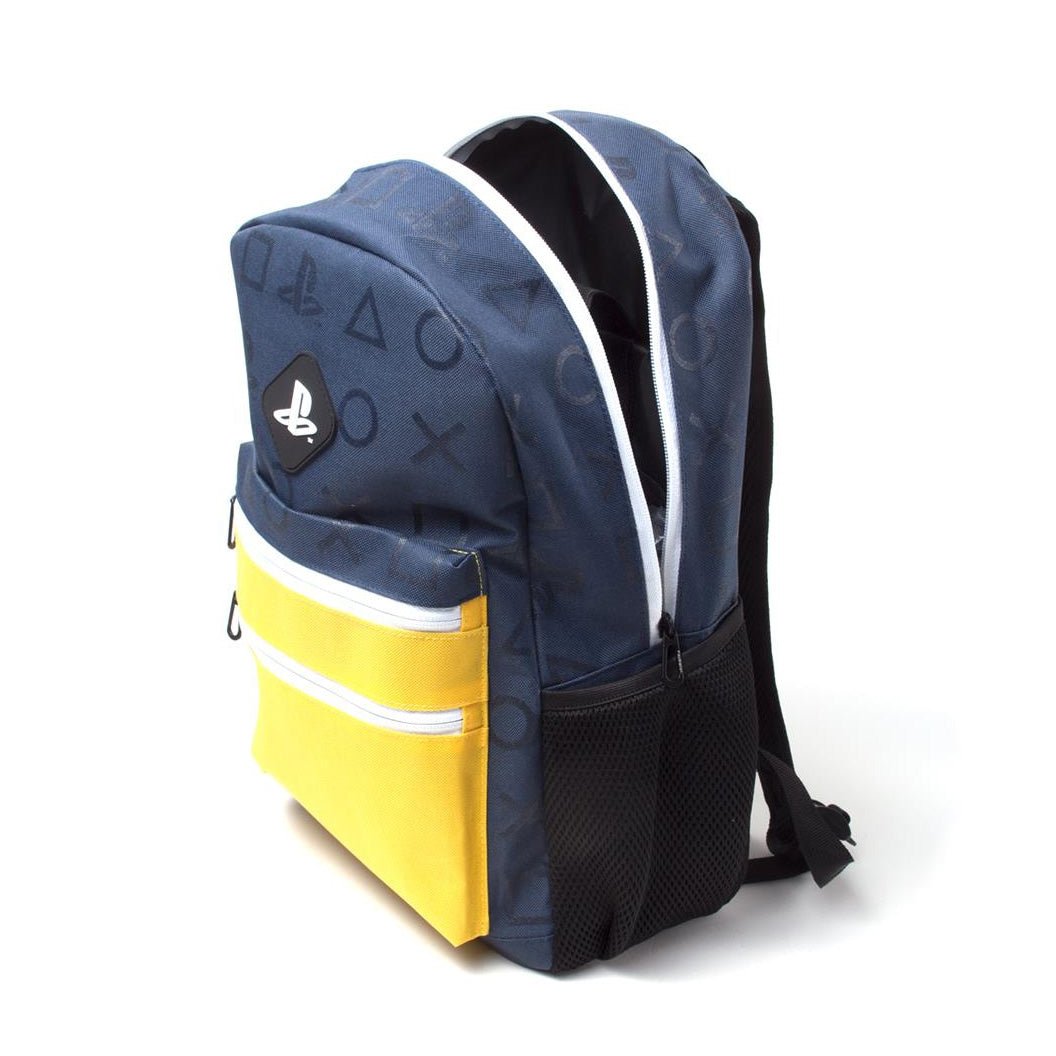 Playstation Symbols Blue & Yellow Backpack - GeekCore