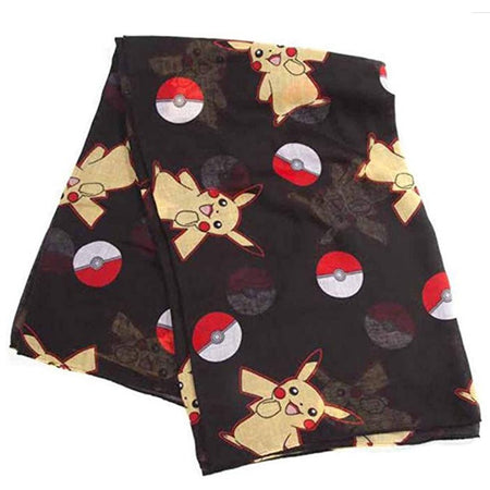 Pokemon Pikachu and Pokeball All Over Print Fashion Scarf - GeekCore