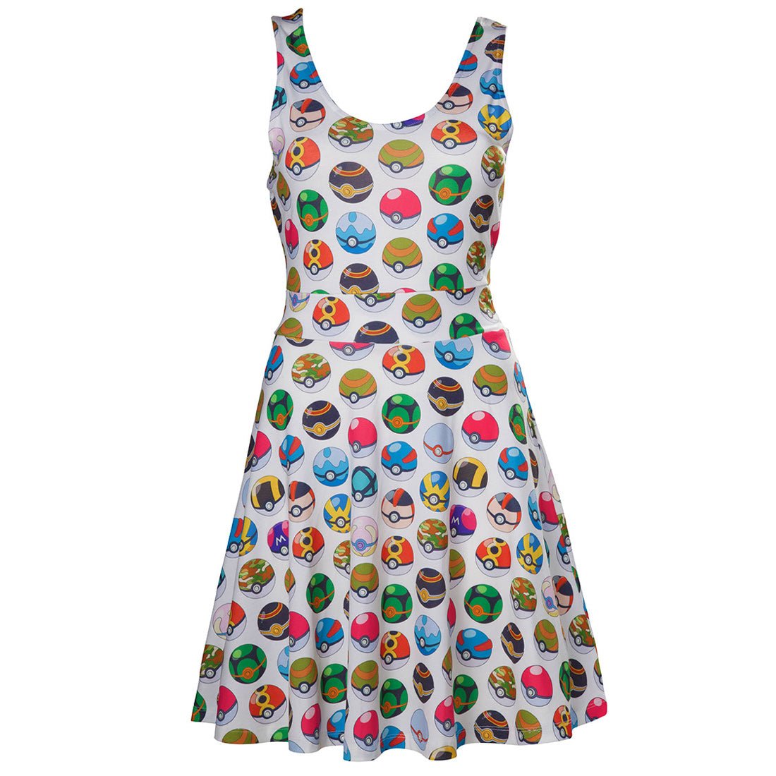 Pokemon Pokeball Print Skater Dress - GeekCore