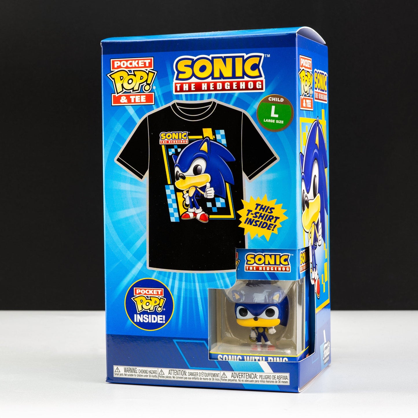 Sega Sonic the Hedgehog with Ring Pocket Pop! Vinyl and Tee Set for Kids - GeekCore