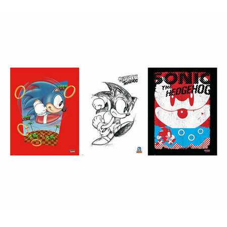 Sonic The Hedgehog Art Collection Prints (3 pack) - GeekCore