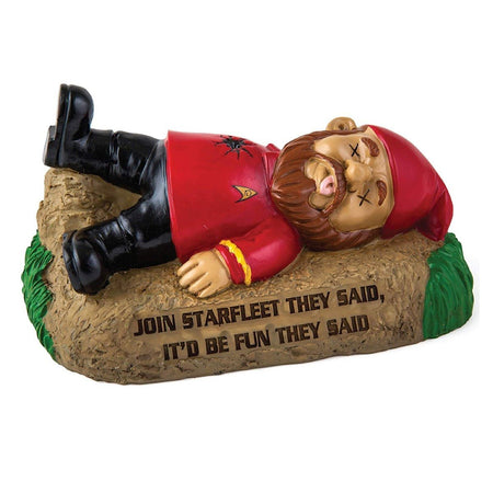 Star Trek Dead Red Shirt Garden Gnome - GeekCore