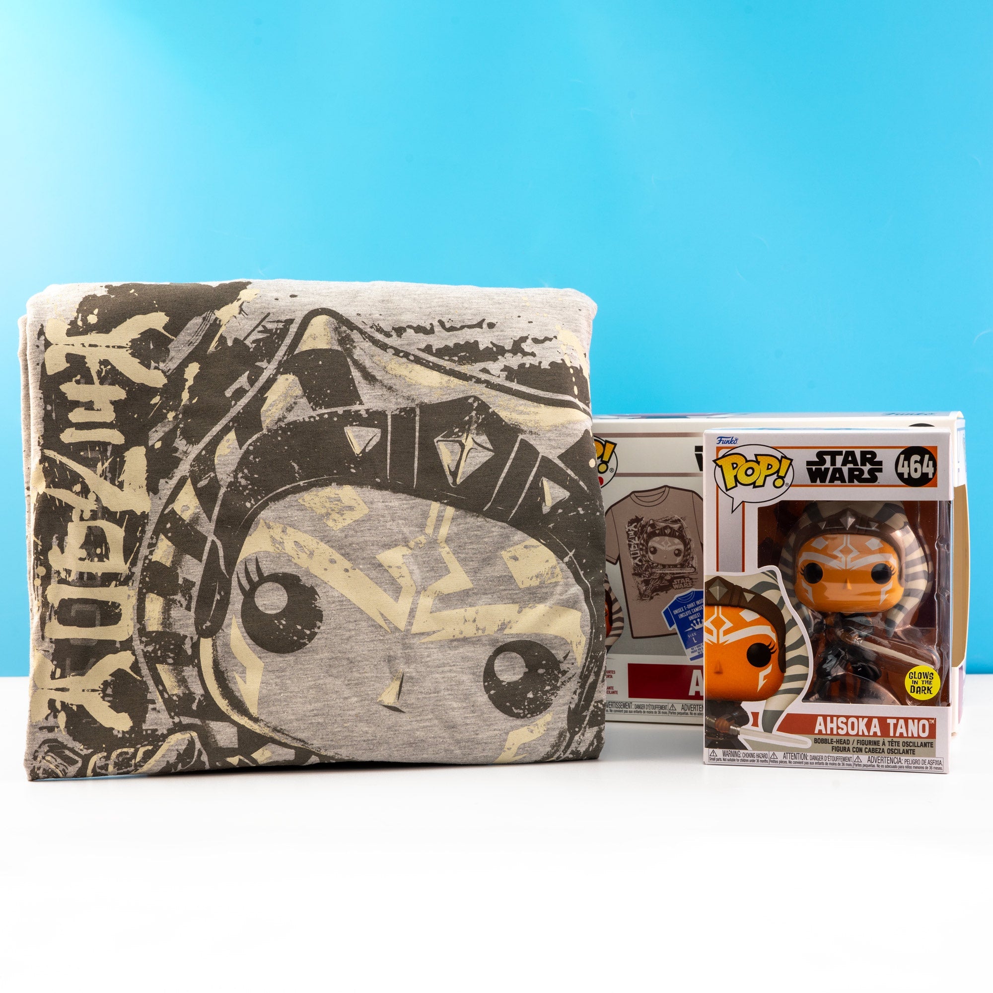 Star Wars Ahsoka Tano Glow in the Dark Pop! Vinyl and Tee Set - GeekCore