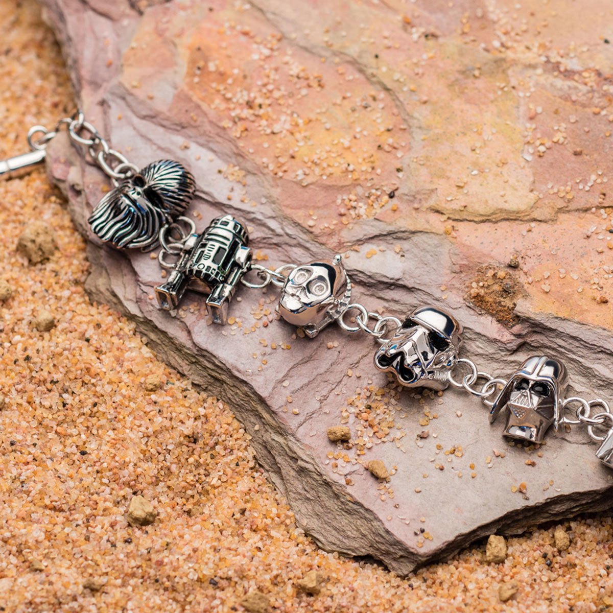 Star Wars Character Heads Sterling Silver Toggle Clasp Bracelet - GeekCore