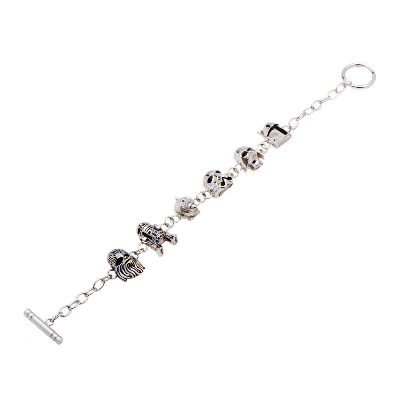 Star Wars Character Heads Sterling Silver Toggle Clasp Bracelet - GeekCore