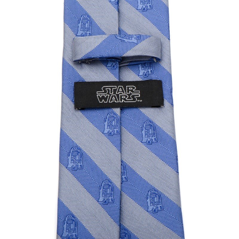 Star Wars R2 - D2 Blue and Grey Stripe Silk Tie - GeekCore