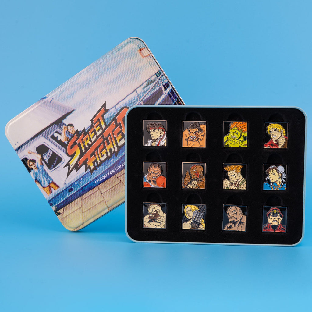 Street Fighter 12 Character Enamel Pin Set with Collectors Tin - GeekCore
